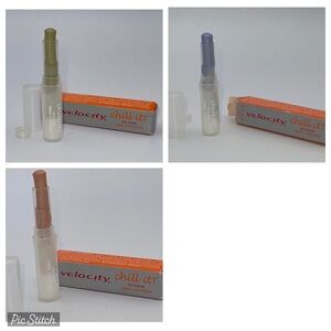 Mary Kay PEACH + BLUE + MINT Velocity CHILl IT Eye shadow twist up creamy stick